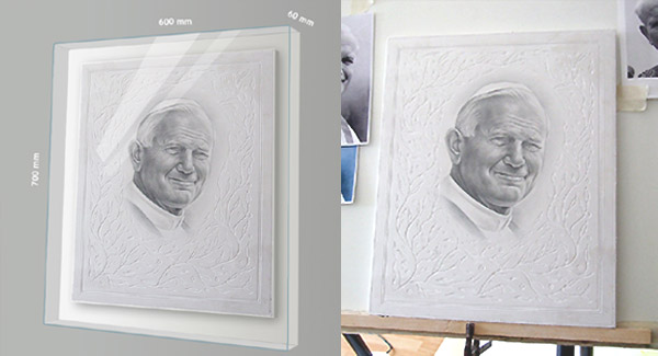 Johannes Paul 2 Portraitzeichnung