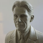 Kopf Portrait Statue Büste Skulptur George Orwell