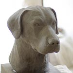 Labrador Büste, Beton Skulptur