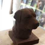 Labrador Hund Skulptur Statue Büste Portraitbüste