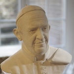 Papst Franziskus Skulptur - aus Gips