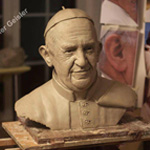 Papst Franziskus Skulptur - Büste