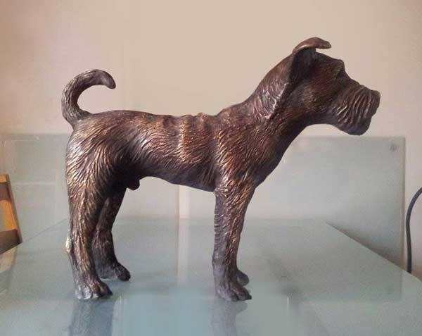 Hunde Bronzeskulptur 