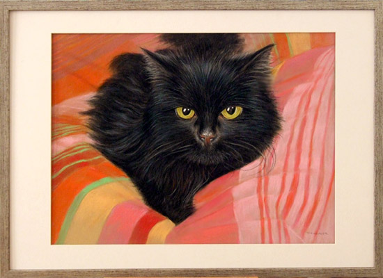 Katzenportrait in Pastell